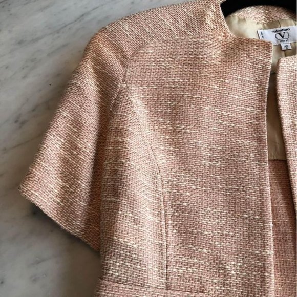 Authentic Valentino Pink Vintage Tweed Dress Suit with Blazer and Skirt - Picture 3 of 6